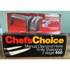 ChefsChoice 450 Manual Diamond Hone 2 Stage Knife Sharpener Black EdgeCraft USA